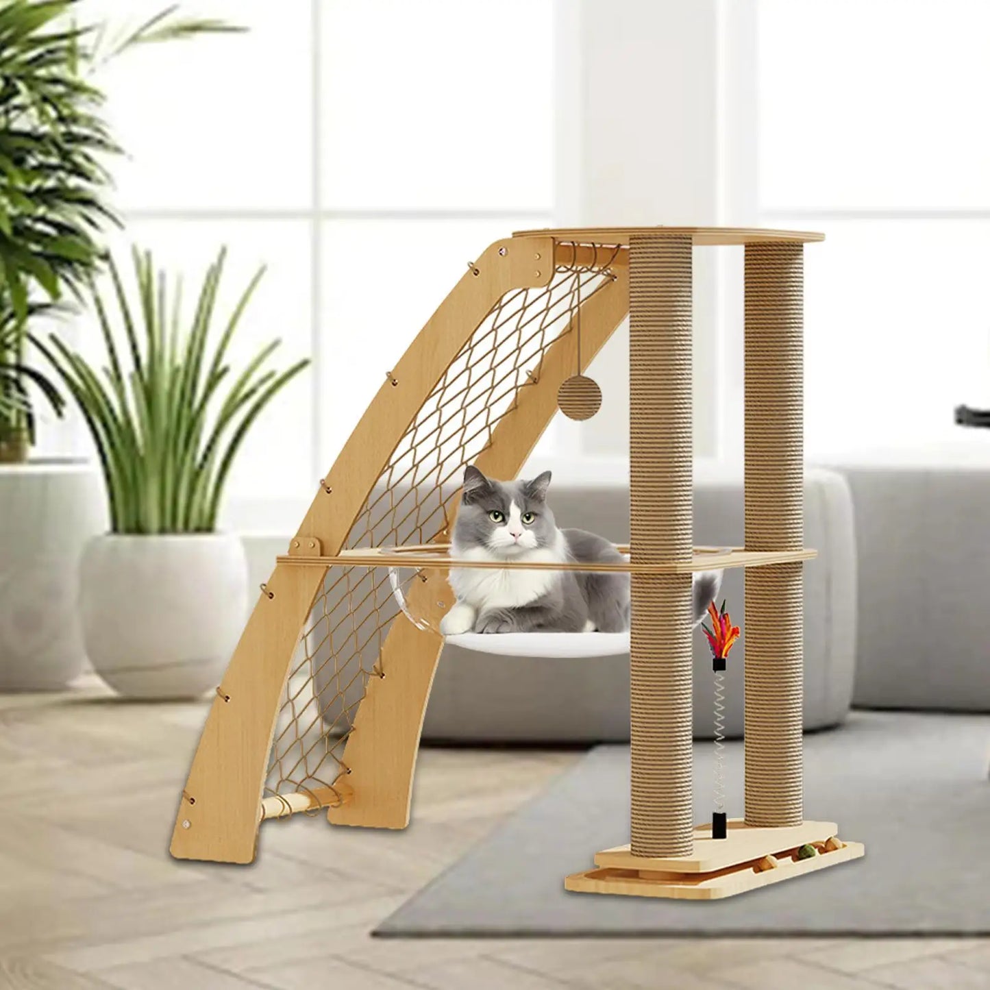 Cat Tree with Space Capsule – Furniture Protector & Playhouse