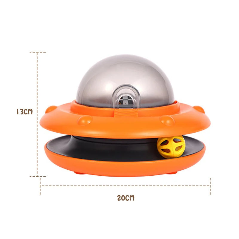Spaceship Cat Turntable Toy – Interactive Treat Dispenser & Teaser (2025)