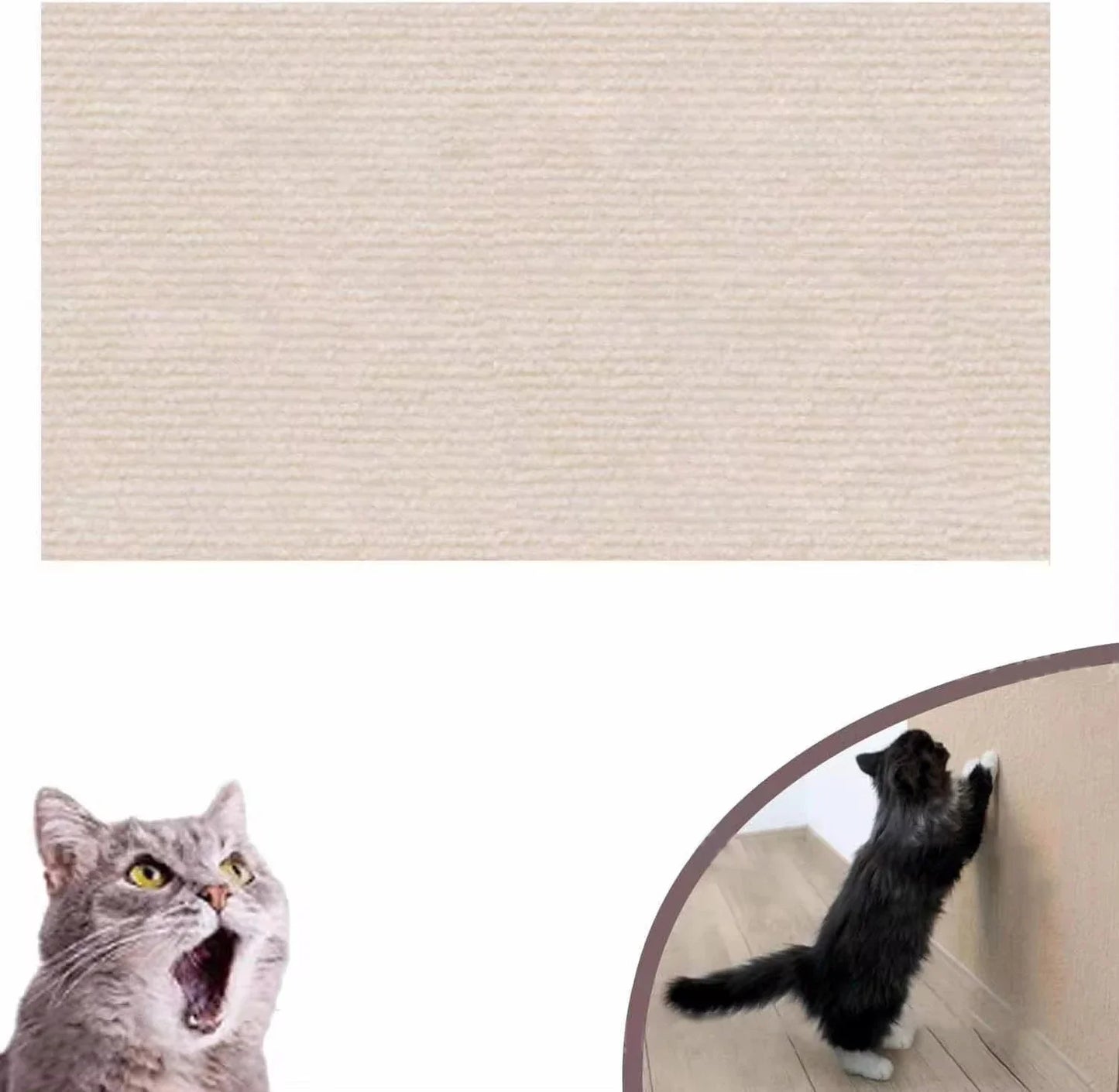 Self-Adhesive Cat Scratch Board – Wall-Mounted, Trimmable Sofa Protector