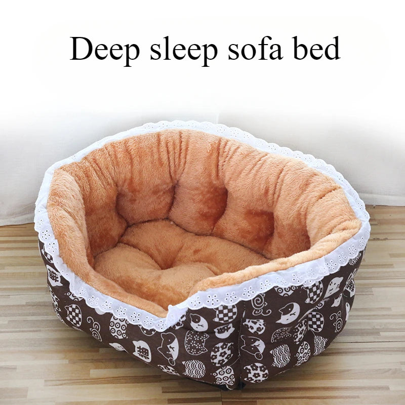 Super Soft Hairy Pet Bed – Warm Sofa for Cats & Small Dogs