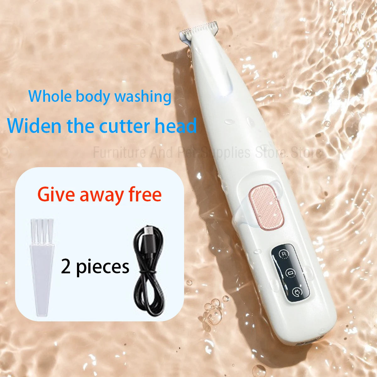 Dog Paw Trimmer with LED Light – Waterproof Grooming Clippers