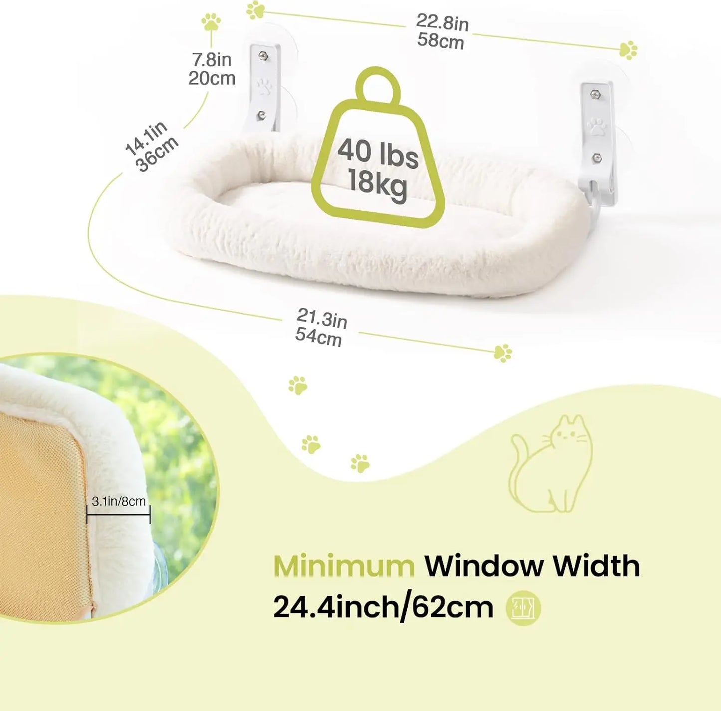 Foldable Cat Window Perch – Space-Saving Hammock with Suction Cups & Soft Cover