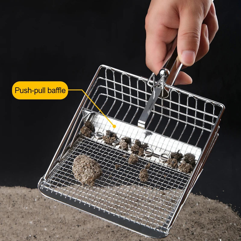 Stainless Steel Fine Mesh Litter Scoop – Easy Clean, Non-Stick & Durable