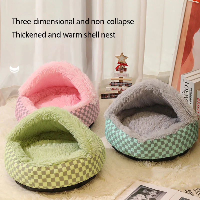 Pets Tent Cat House – Cozy Cave Nest with Mat for Winter Comfort