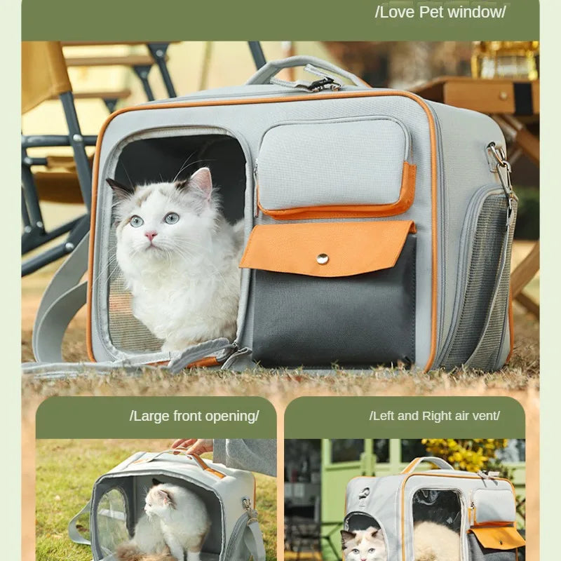 Portable Pet Trolley Case – Carrier with Wheels for Cats & Small Dogs