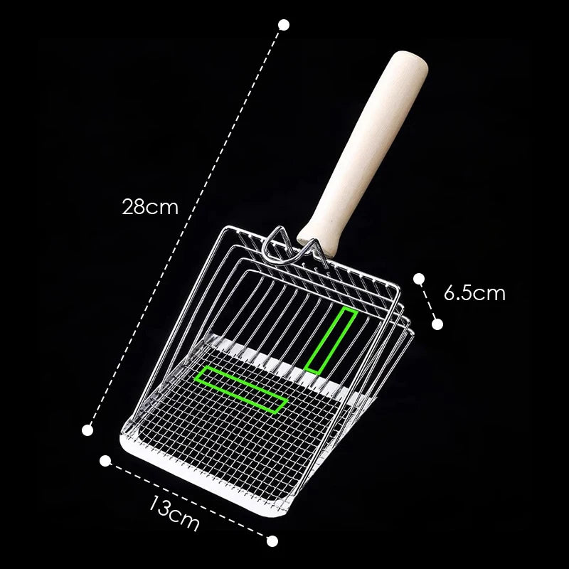 Stainless Steel Fine Mesh Litter Scoop – Easy Clean, Non-Stick & Durable