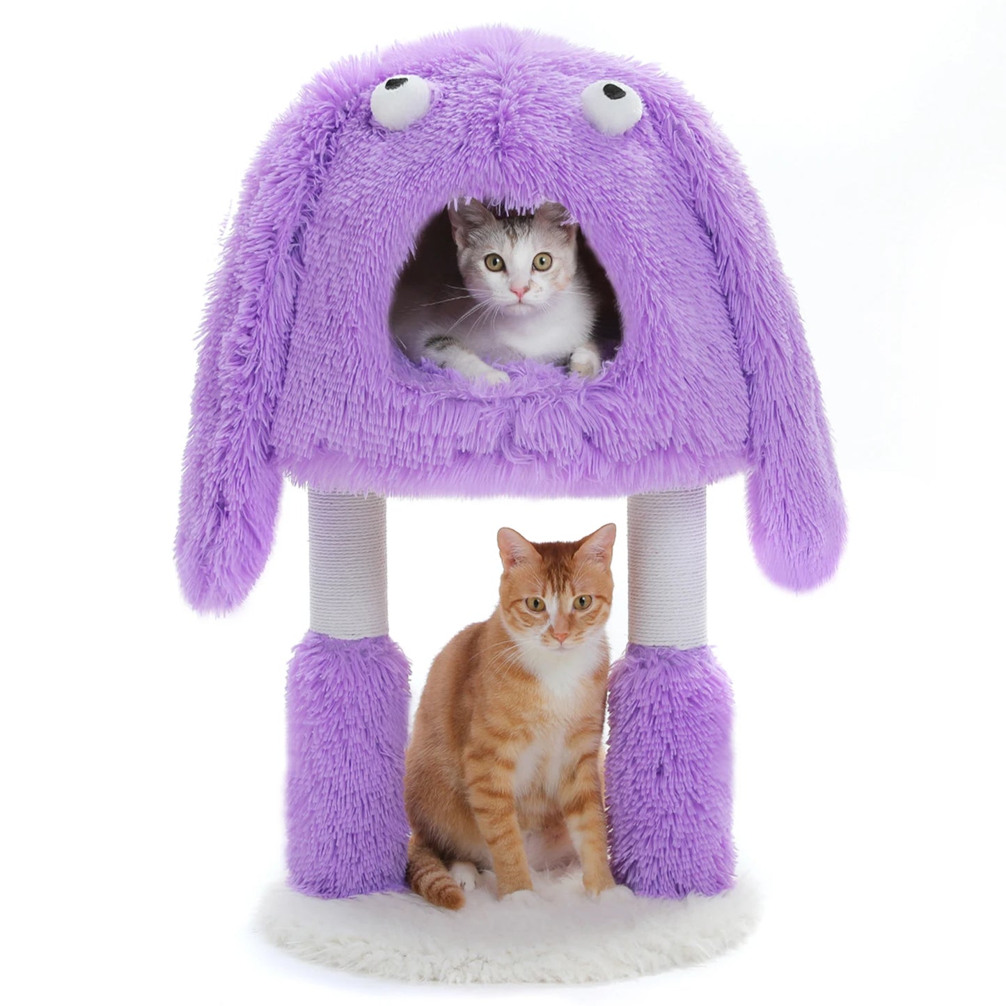 2-in-1 Cat Tree with Sisal Scratching Posts & Plush Condo