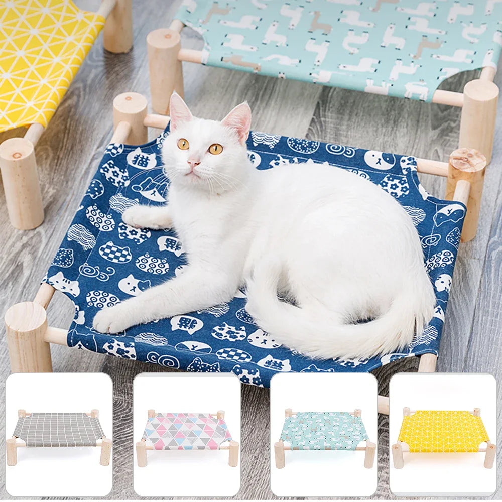 Durable Canvas Elevated Cat Bed