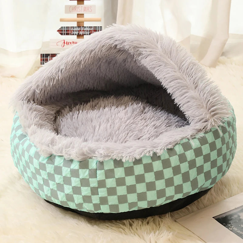 Pets Tent Cat House – Cozy Cave Nest with Mat for Winter Comfort