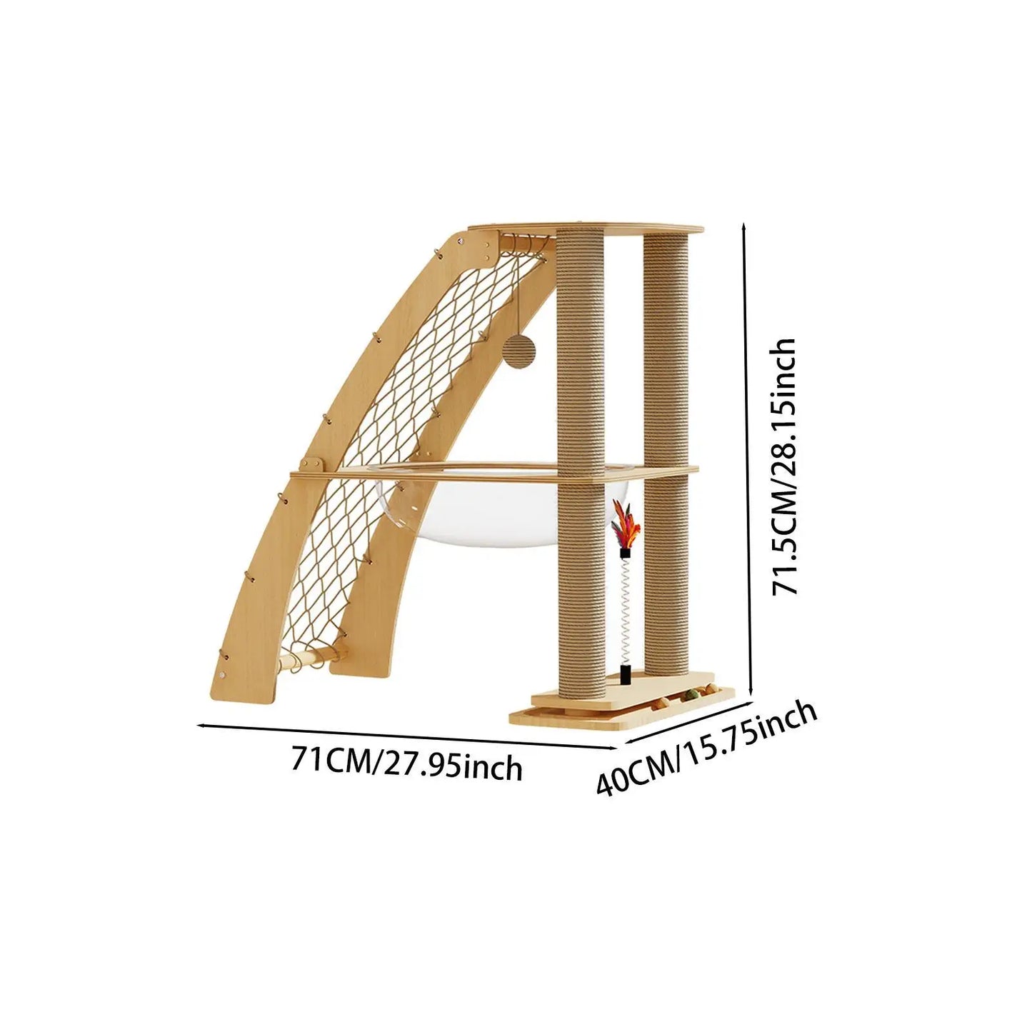 Cat Tree with Space Capsule – Furniture Protector & Playhouse