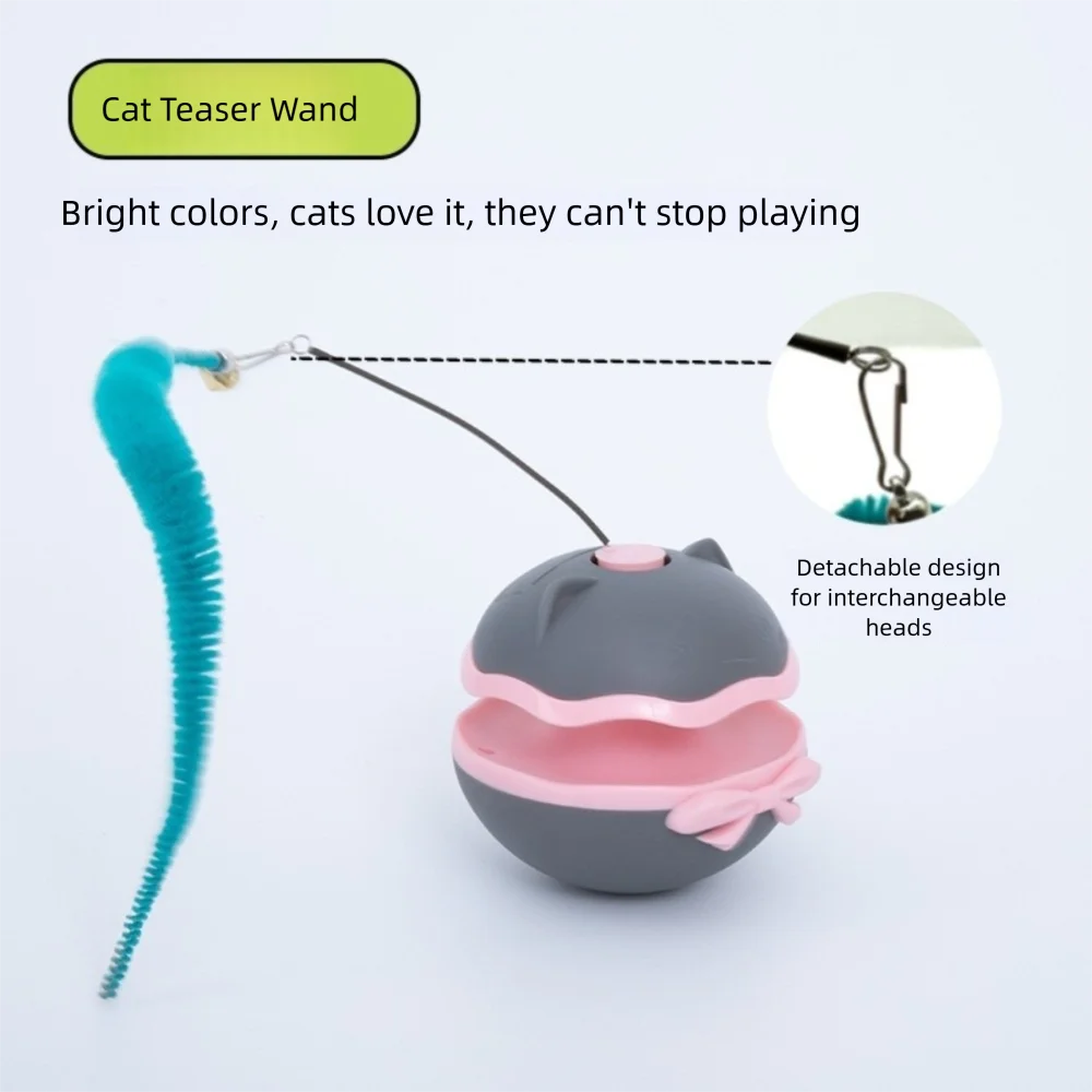 Interactive Cat Tumbler Toy with Bell – Spinning Roller Track & Teasing Stick