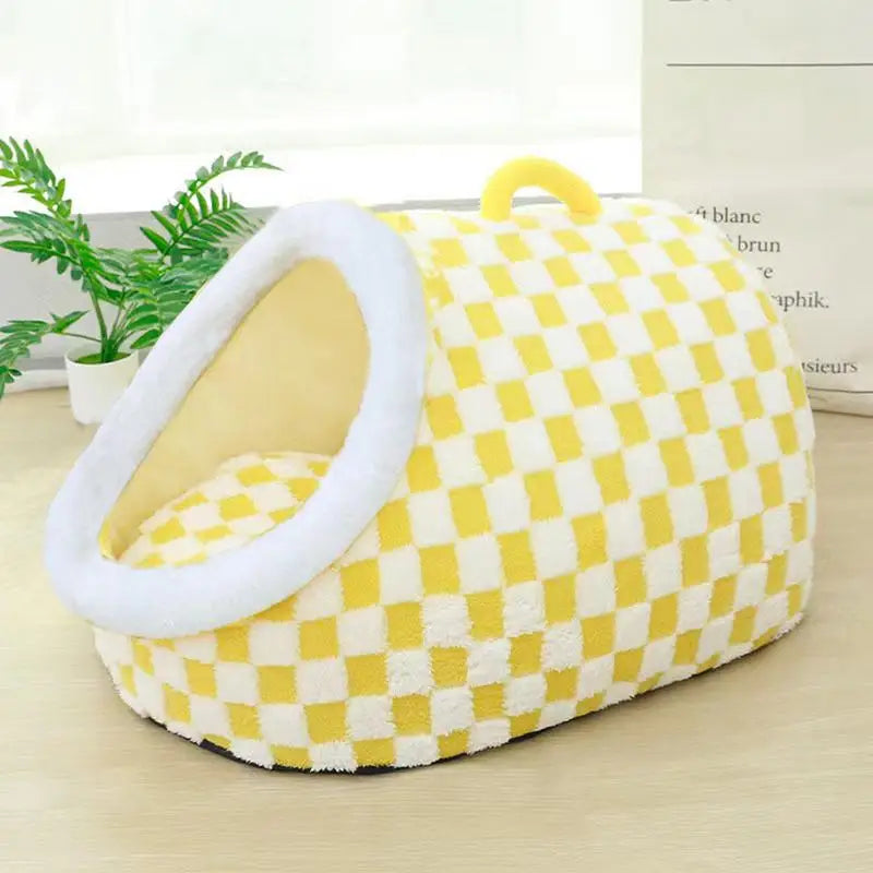 Cozy Slipper Cat Cave – Covered Hideaway Bed for Indoor Cats