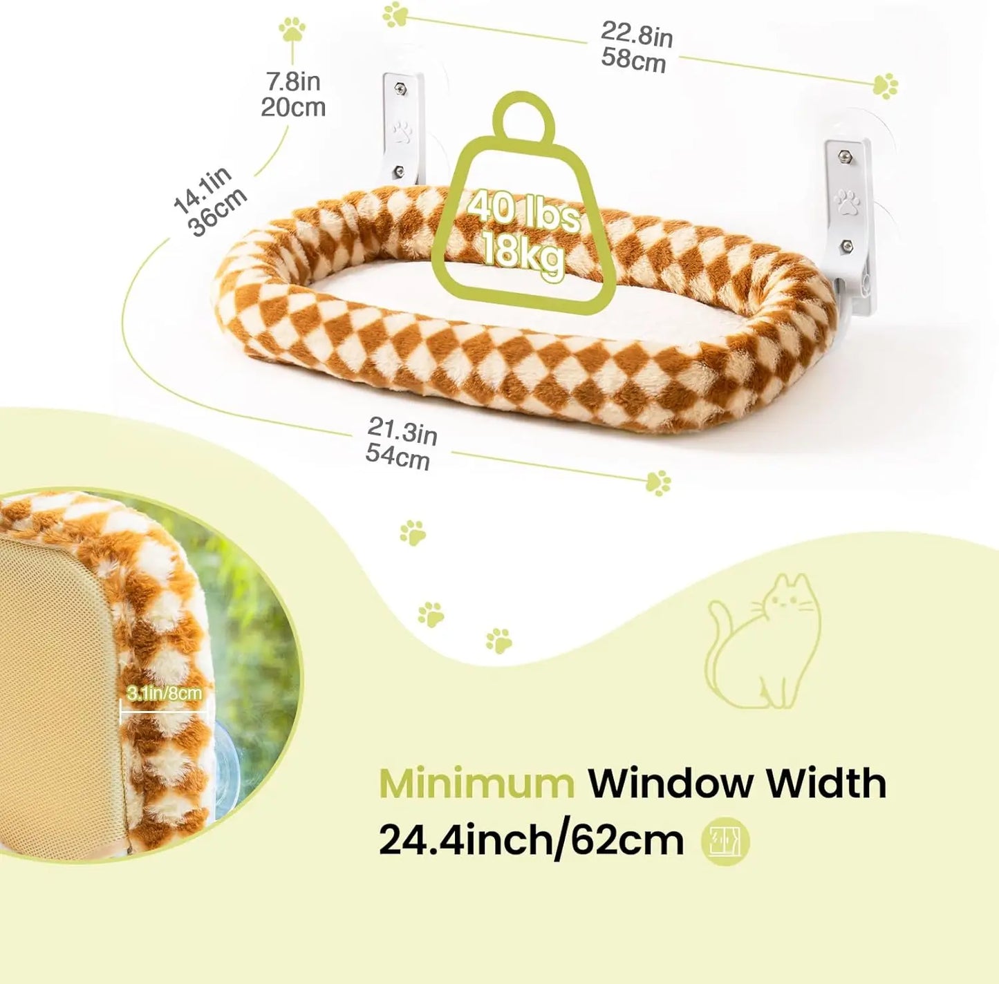 Foldable Cat Window Perch – Space-Saving Hammock with Suction Cups & Soft Cover