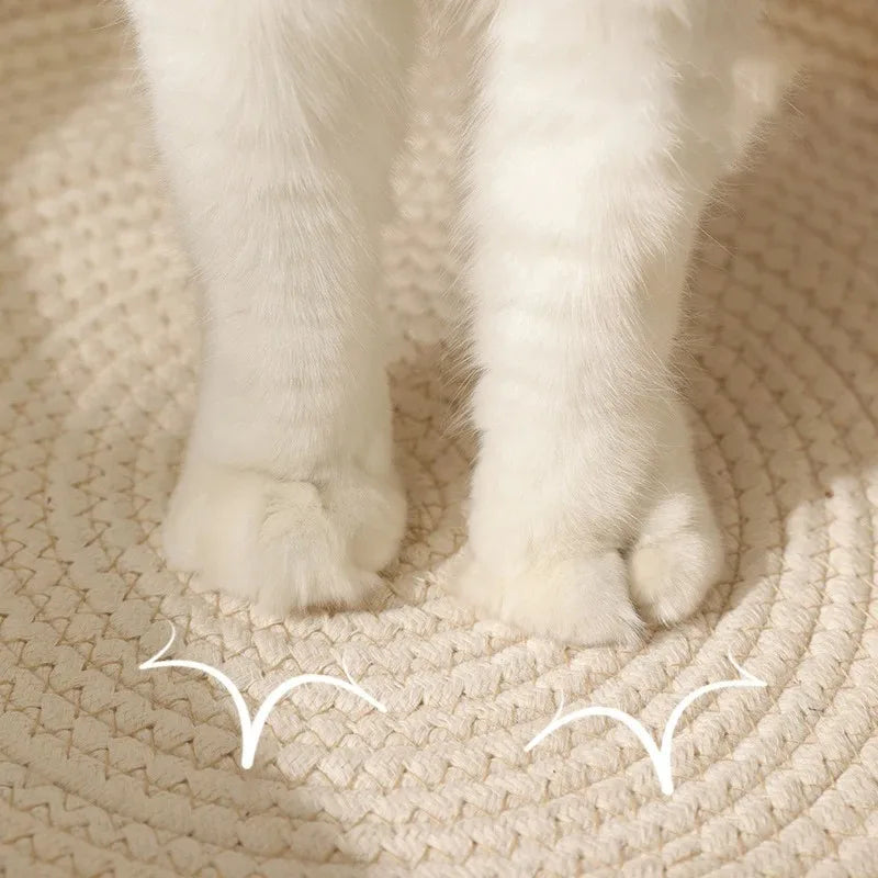 Handwoven Rattan Cat Bed – Cozy, Scratch-Resistant & Washable