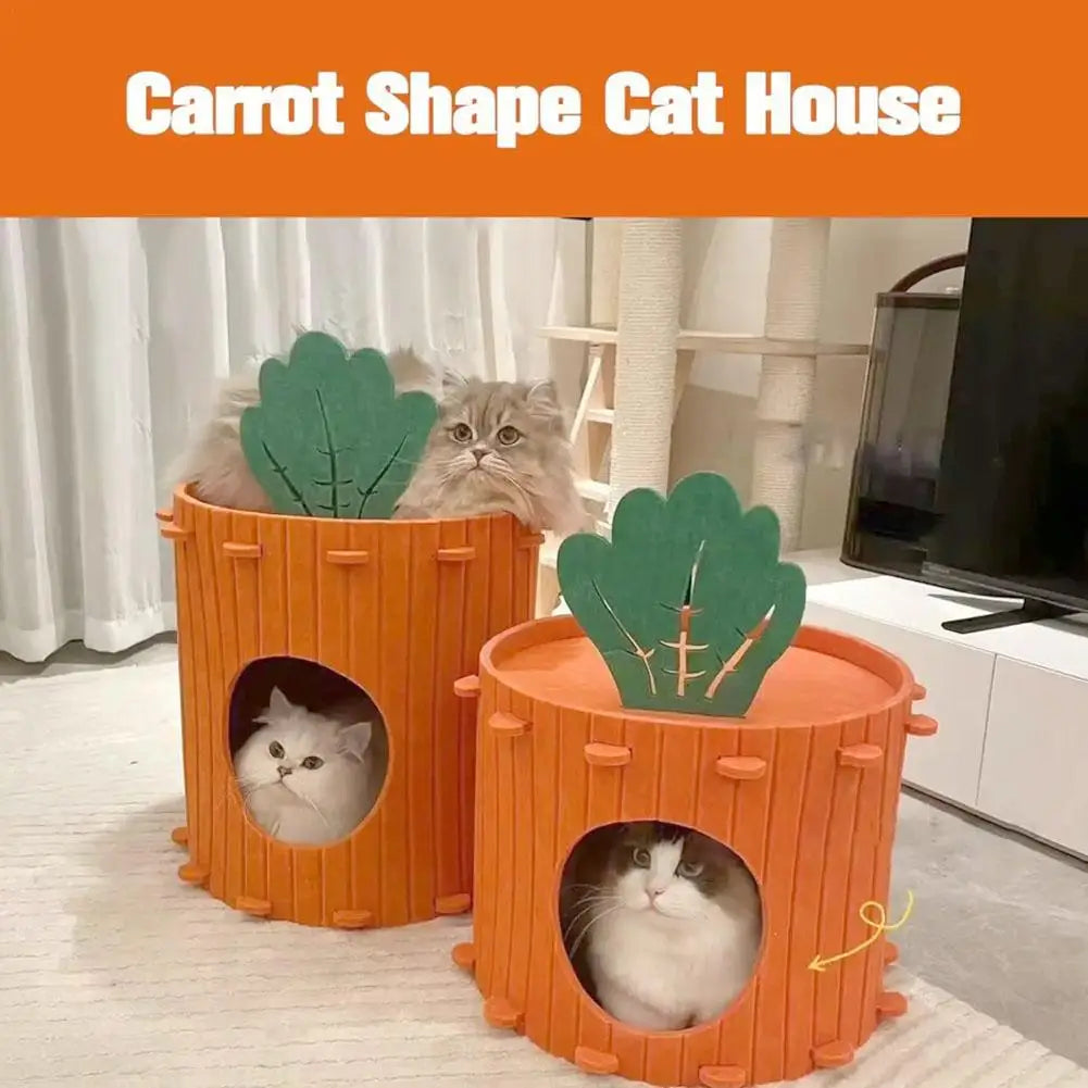 Carrot Felt Cat Tunnel & Bed