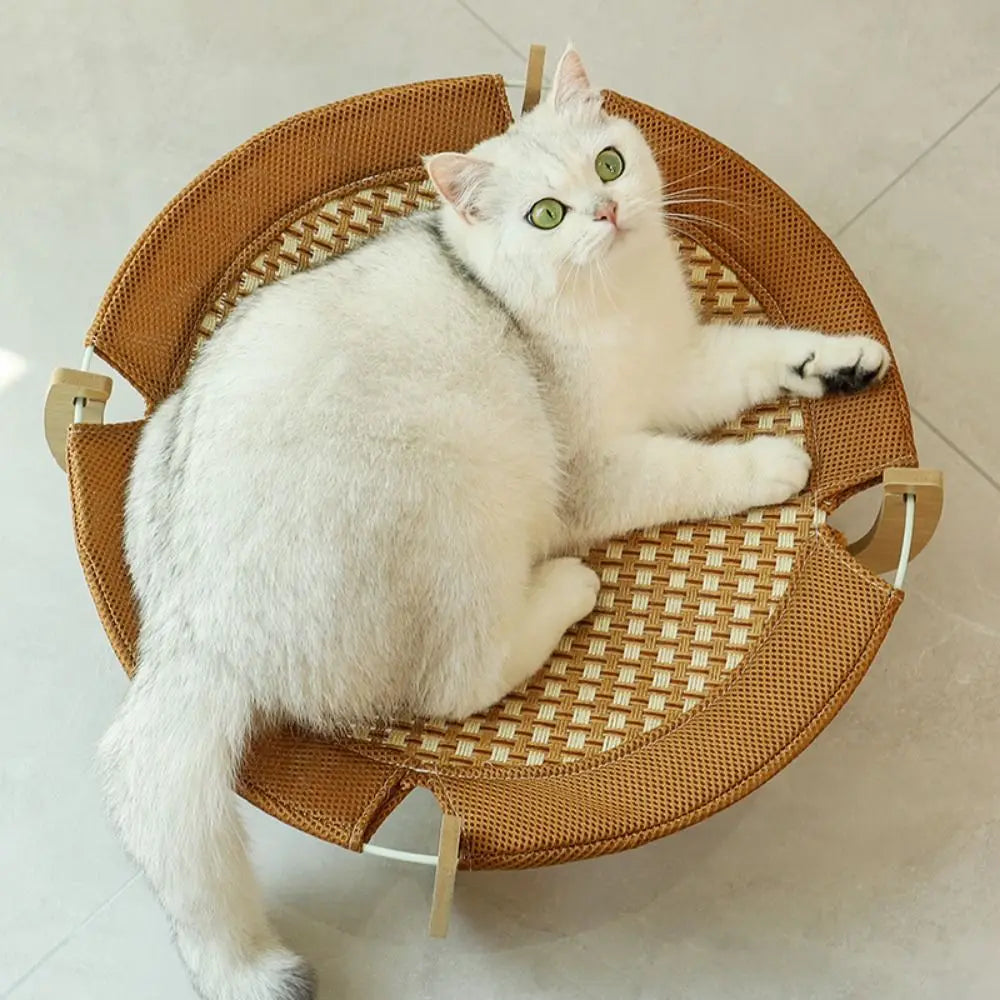 Sturdy Wooden Hammock Bed for Cats & Small Dogs