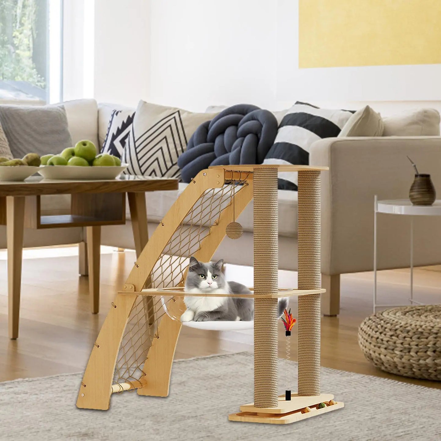 Cat Tree with Space Capsule – Furniture Protector & Playhouse
