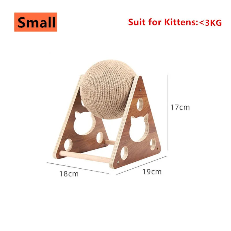 Cat Tree with Sisal Scratching Ball – Wooden Claw Grinding Toy
