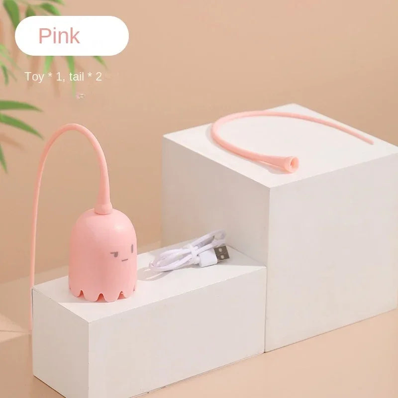 USB Electric Rolling Ball Cat Toy – Interactive Teaser with Mouse Tail