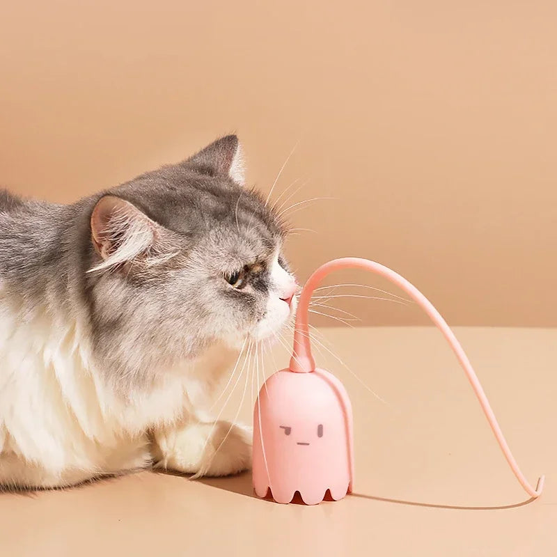 USB Electric Rolling Ball Cat Toy – Interactive Teaser with Mouse Tail