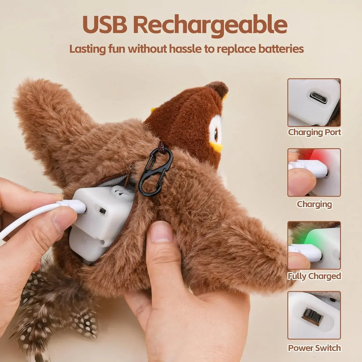 🦜 Interactive Chirping Flapping Bird Toy – The Ultimate Fun for Your Cat! 🐾