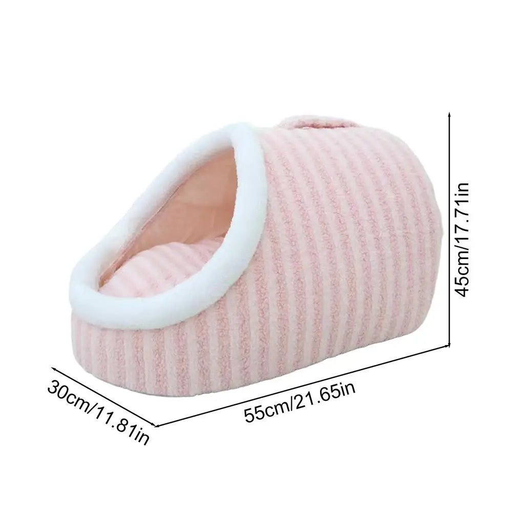 Cozy Slipper Cat Cave – Covered Hideaway Bed for Indoor Cats