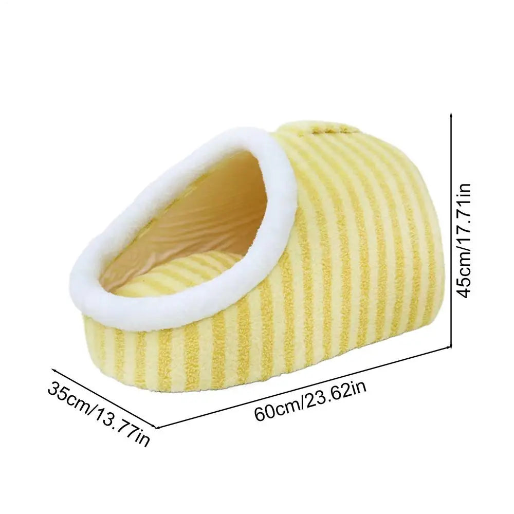 Cozy Slipper Cat Cave – Covered Hideaway Bed for Indoor Cats