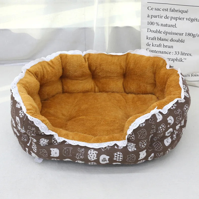 Super Soft Hairy Pet Bed – Warm Sofa for Cats & Small Dogs