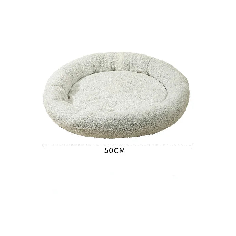 Round Pet Bed – Warm Fleece Nest for Small Pets
