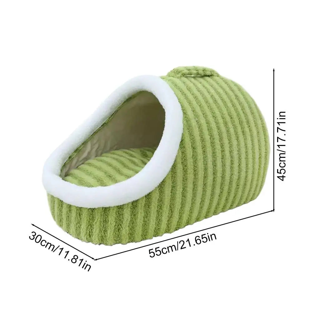 Cozy Slipper Cat Cave – Covered Hideaway Bed for Indoor Cats
