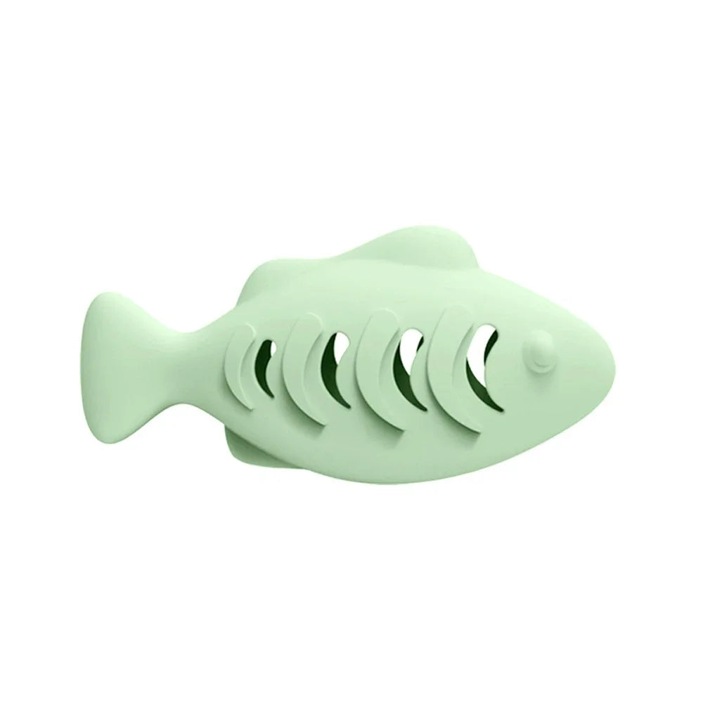 Silicone Fish Cat Chew Toy – Treat Dispenser & Dental Care