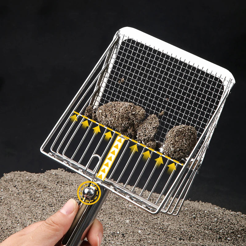 Stainless Steel Fine Mesh Litter Scoop – Easy Clean, Non-Stick & Durable