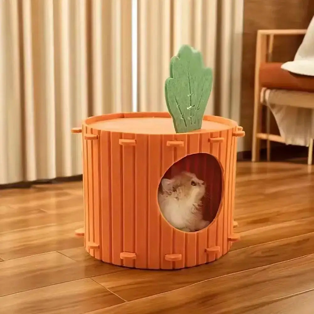 Carrot Felt Cat Tunnel & Bed