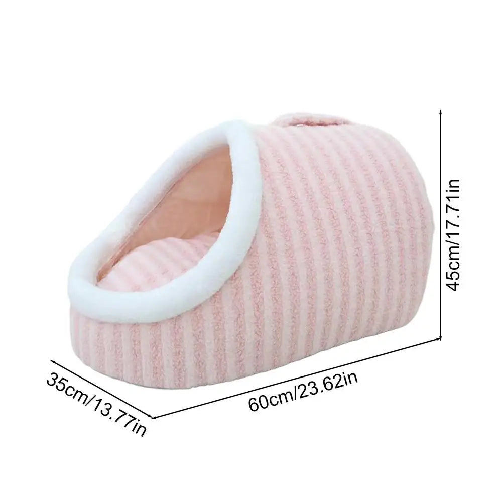 Cozy Slipper Cat Cave – Covered Hideaway Bed for Indoor Cats