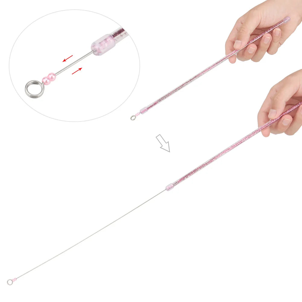 5pcs Random Bug Cat Teaser Toys – Feather Rod & Stick