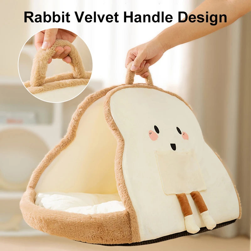 Cozy Bread-Shaped Cat House – Warm, Comfy & Perfect for Winter!