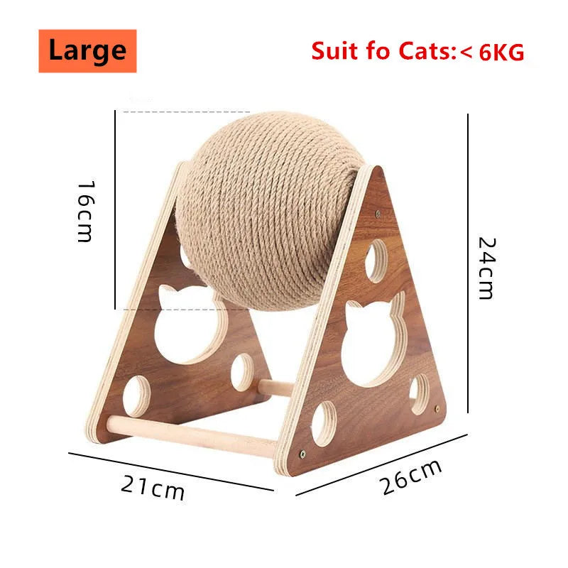 Cat Tree with Sisal Scratching Ball – Wooden Claw Grinding Toy