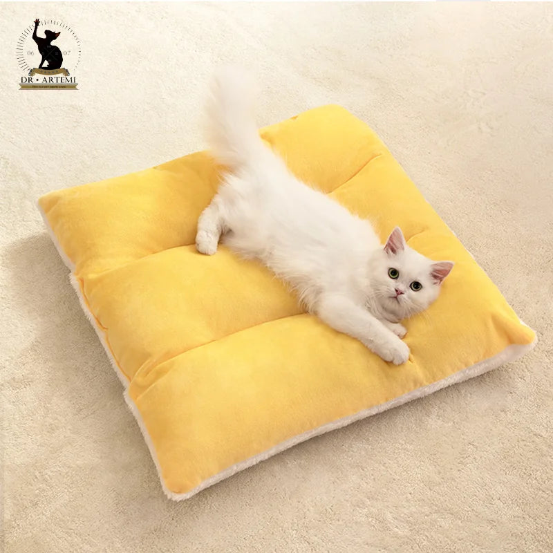 Autumn & Winter Cat Bed – Fur Tent House with Pad