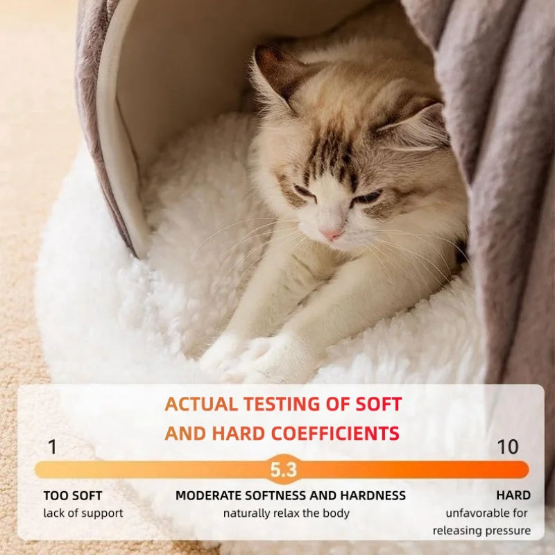 Winter Cozy Pet House – Warm Cave Bed for Cats & Small Dogs