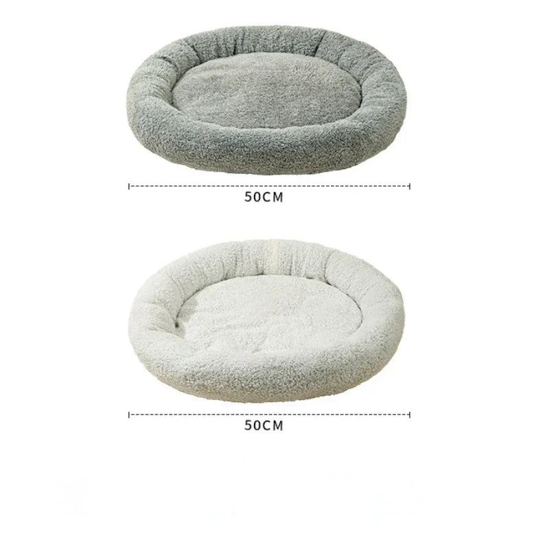 Round Pet Bed – Warm Fleece Nest for Small Pets