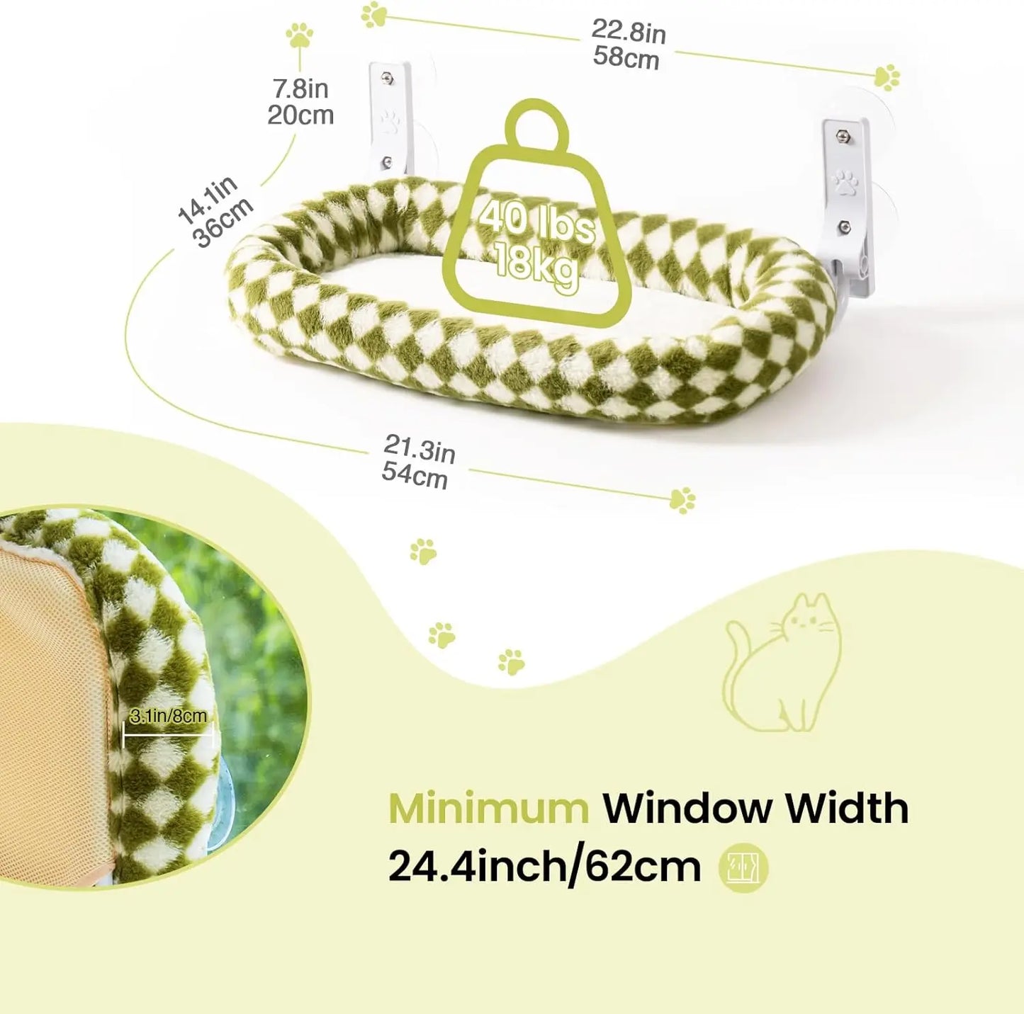 Foldable Cat Window Perch – Space-Saving Hammock with Suction Cups & Soft Cover