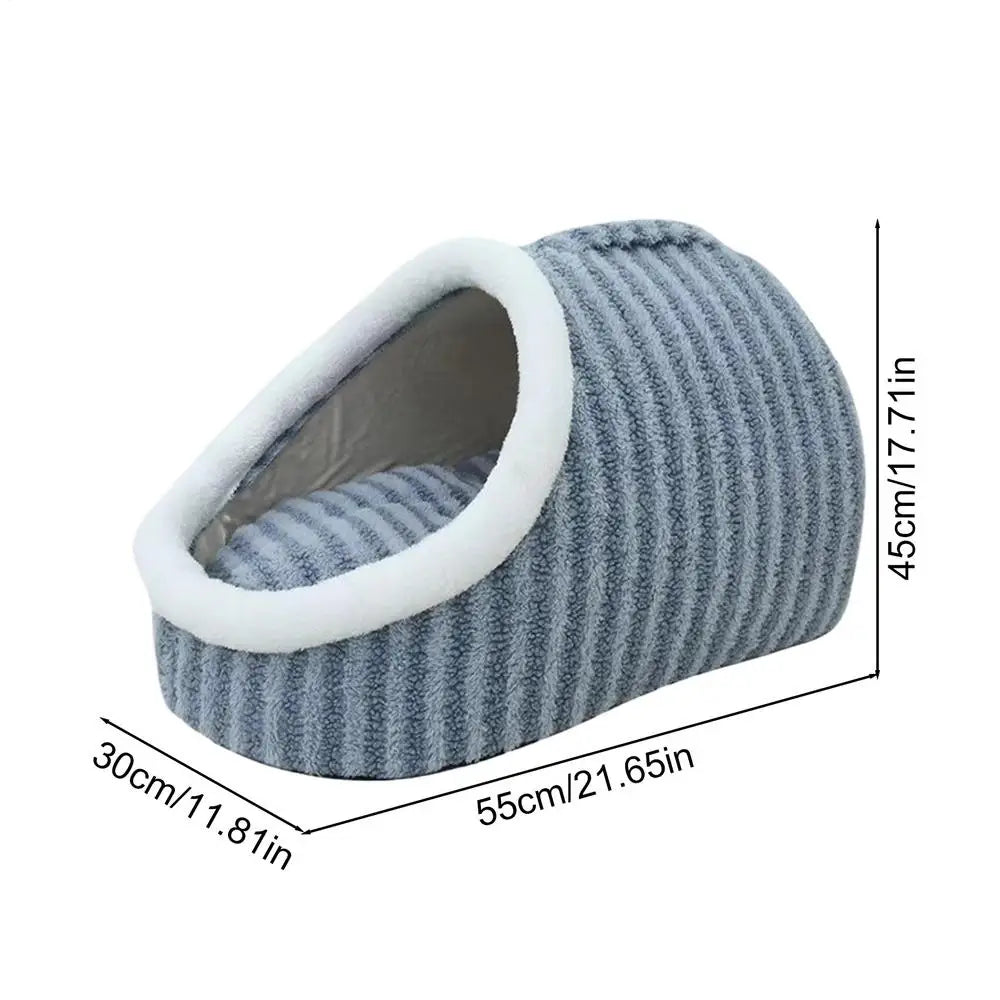 Cozy Slipper Cat Cave – Covered Hideaway Bed for Indoor Cats