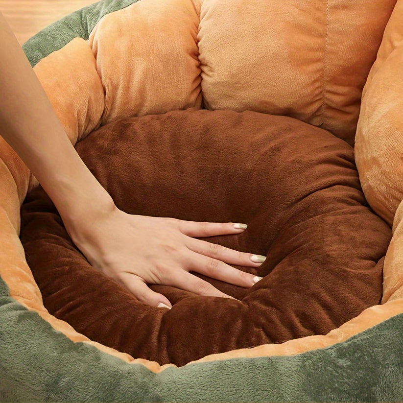 All-Season Cat Bed – Semi-Enclosed, Thick & Cozy Design