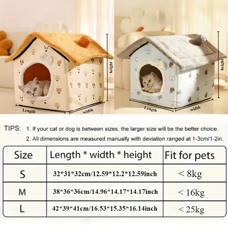 Classic Soft Cat House – All-Season Washable Pet Nest
