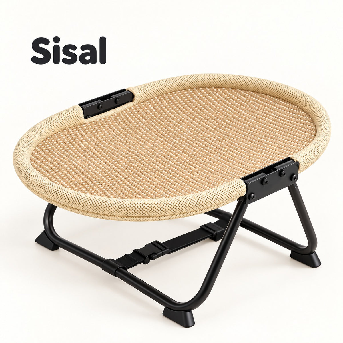 Sisal variant beige woven elevated pet bed