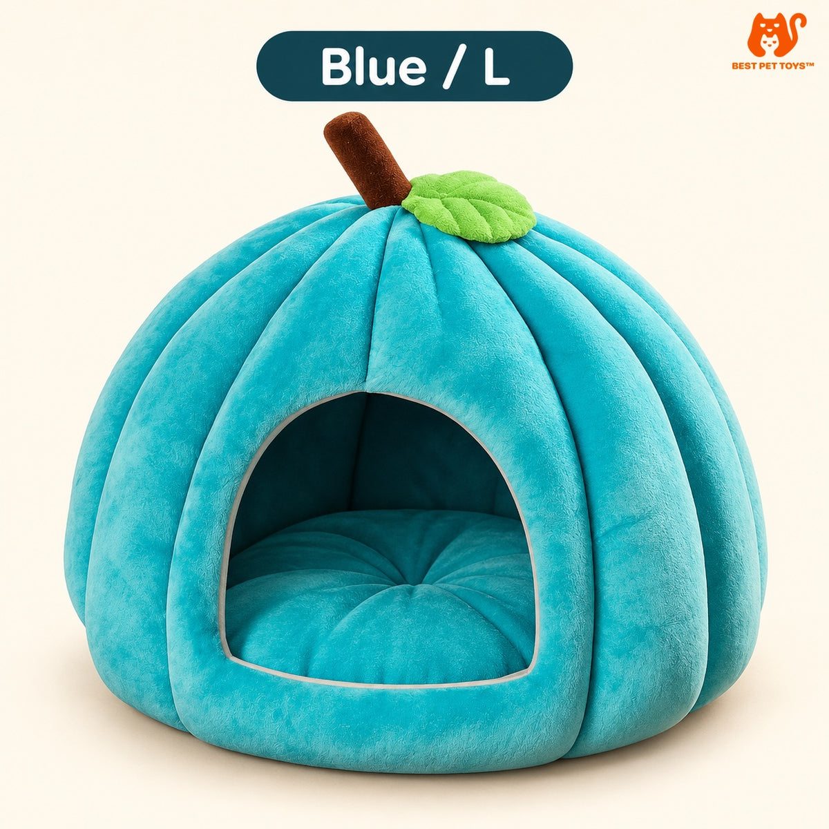 Blue large pumpkin cat cave bed