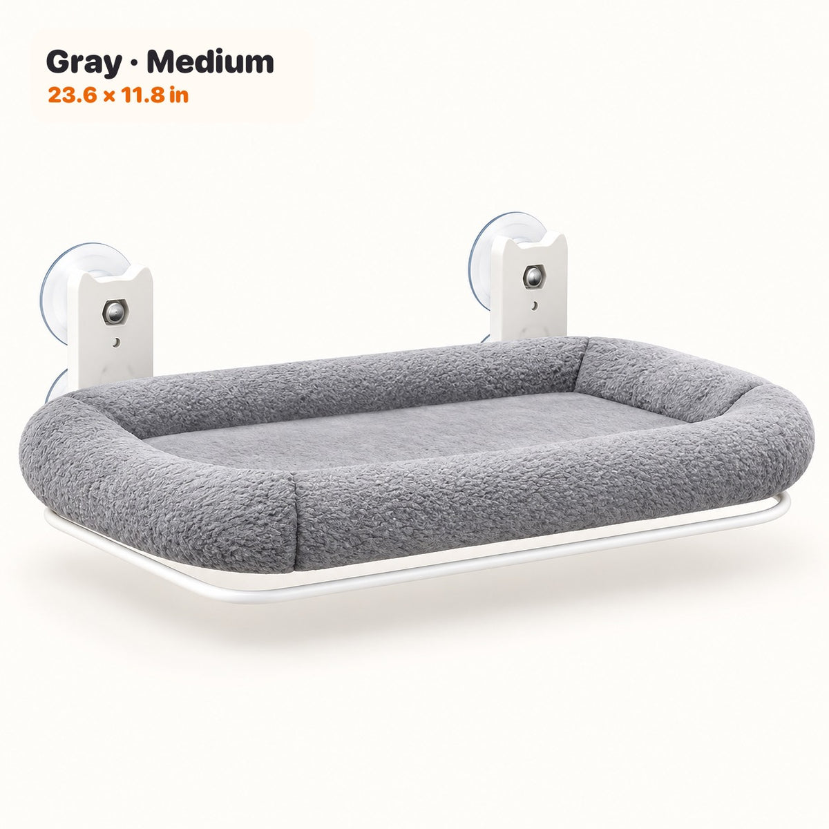 Gray Medium window cat hammock, 23.6 by 11.8 inches