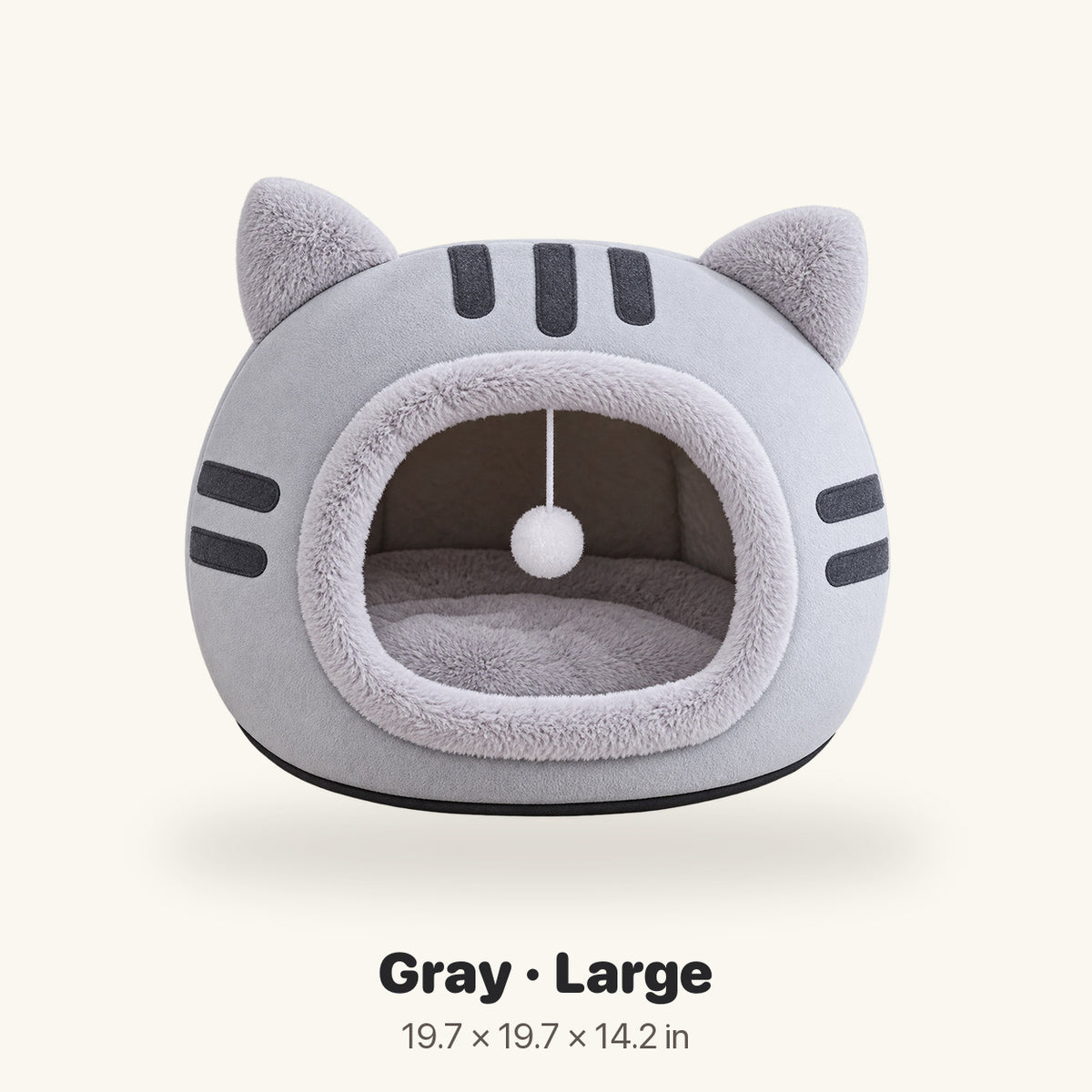 Gray Whisker Haven cat bed large