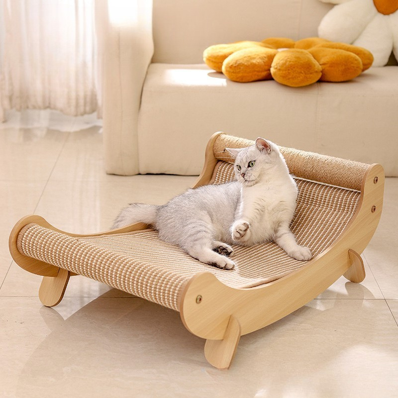 Multi-Functional Scratching Bed – Sturdy, Durable Natural Wood Frame