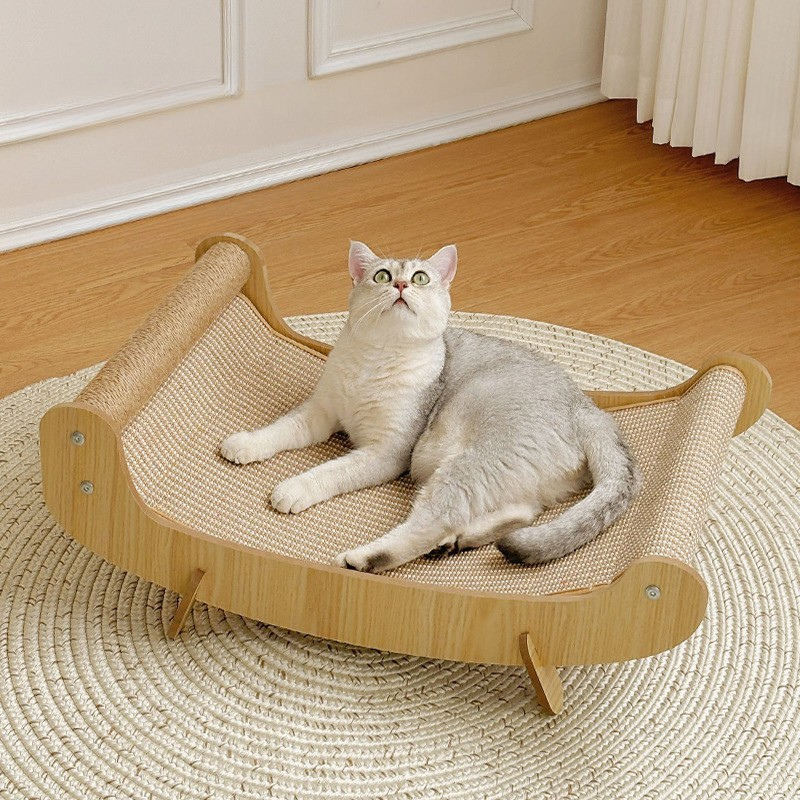 Multi-Functional Scratching Bed – Sturdy, Durable Natural Wood Frame